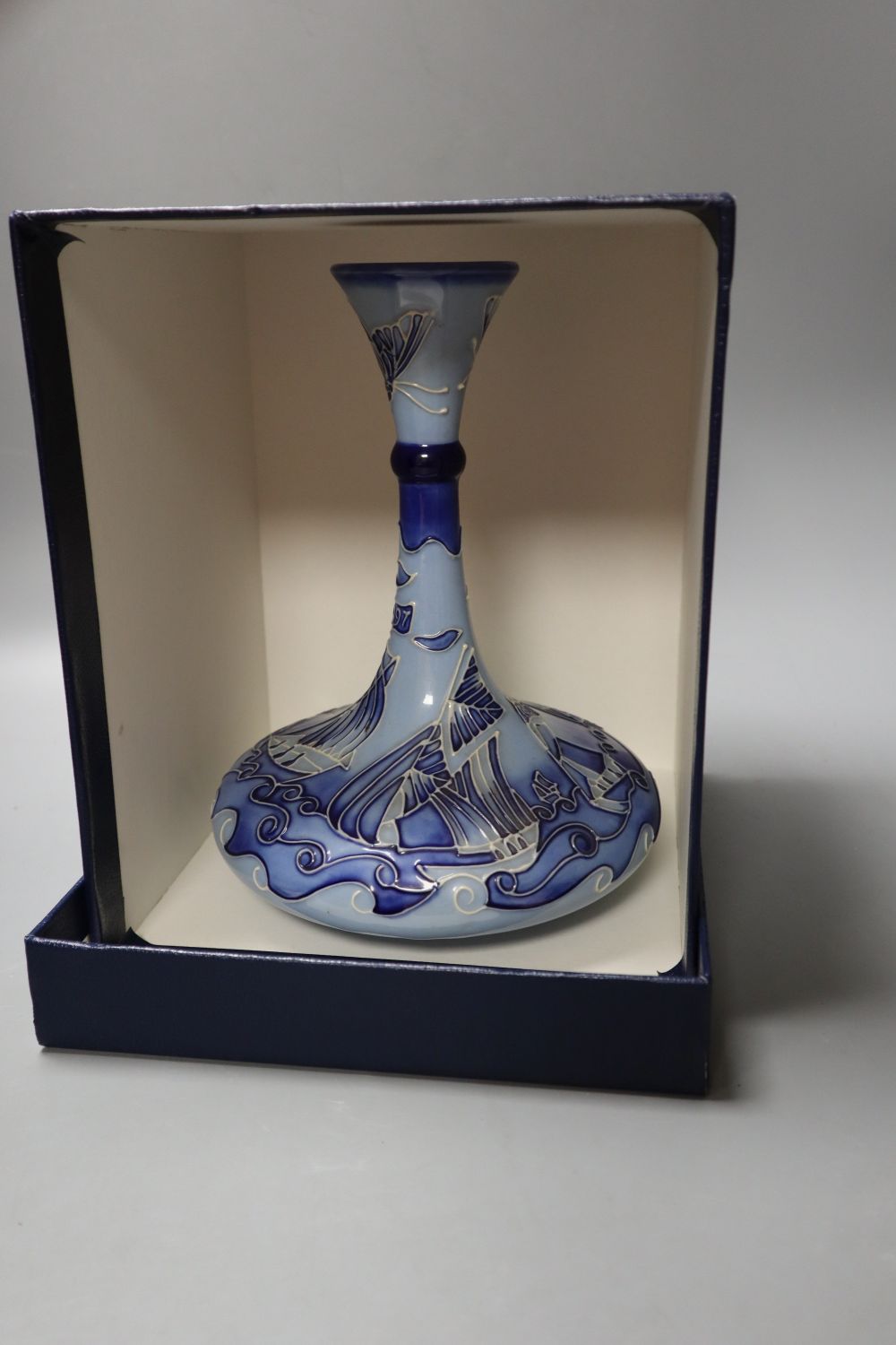 A Moorcroft vase, Love in a mist, designed by Rachel Bishop, limited edition number 61 of 300, 32cms high, together with certificat